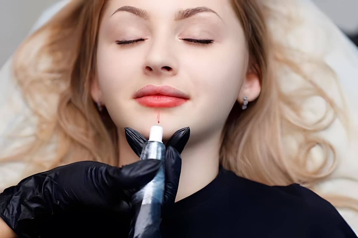 Процедура перманентного макияжа губ в салоне
